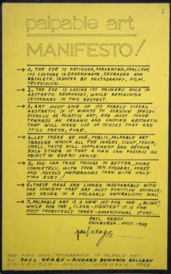 Paul Neagu, Palpable Art Manifesto, 1969