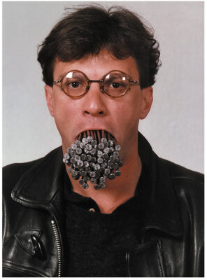 Luchezar Boyadjiev, How many Nails in the Mouth, Selfportrait with 2 kg 12,5 cm long Nails in the Mouth, 1992 –1995, Courtesy Artist