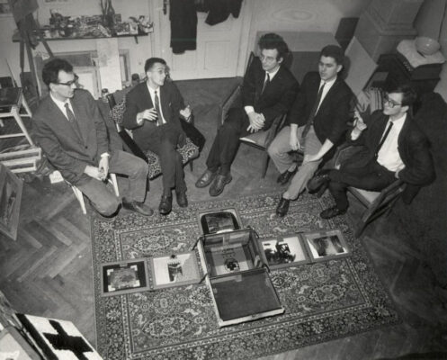 Roman Uranjek and members of NSK, Neue Slowenische Kunst, 1984, photo archive IRWIN Group