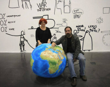 Dan and Lia Perjovschi, MSU Skopje, 2024