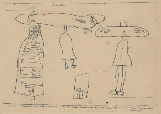 Alberto Giacometti, Copy after Childrens Chalk Drawings on the Sidewalk of the Boulevard Villemain, 1932, Fondation Giacometti, Paris