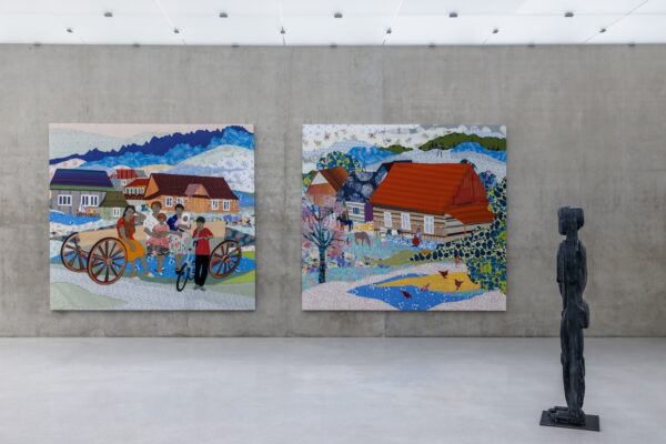 Małgorzata Mirga-Tas,  Tełe Ćerhenia Jekh Jag, Kunsthaus Bregenz, 2025, Photo Markus Tretter, © Małgorzata Mirga-Tas, Kunsthaus Bregenz, Courtesy of the artist, Foksal Gallery Foundation, Warsaw, Frith Street Gallery, London, Karma International, Zurich