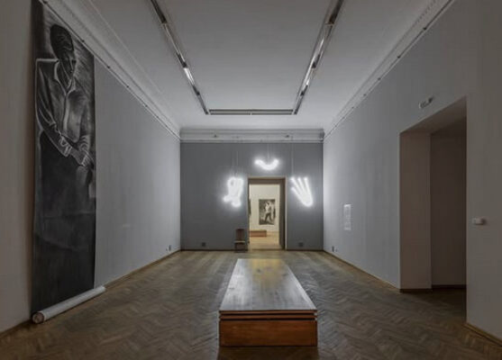 Nikita Kadan, Siren Sickle Satellite. installation view, National Art Museum of Ukraine. Kyiv, 2025