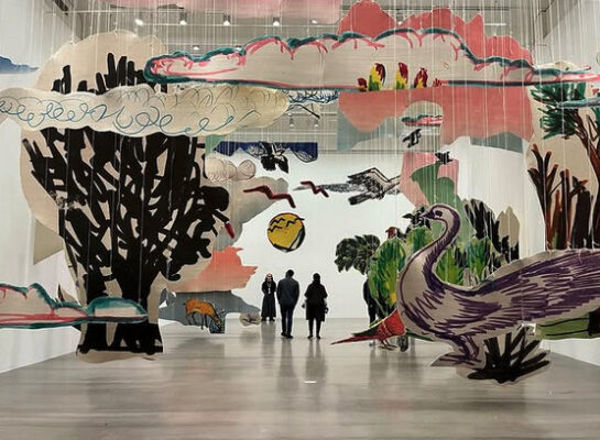 Petrit Halilaj, Very volcanic over this green feather, 2025, installation view Ways of Knowing, Walker Art Center 2025
