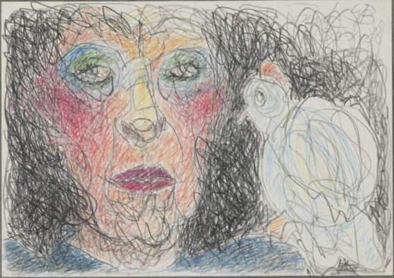 Geta Bratescu Autoportret cu pasare Self portrait with Bird 1988