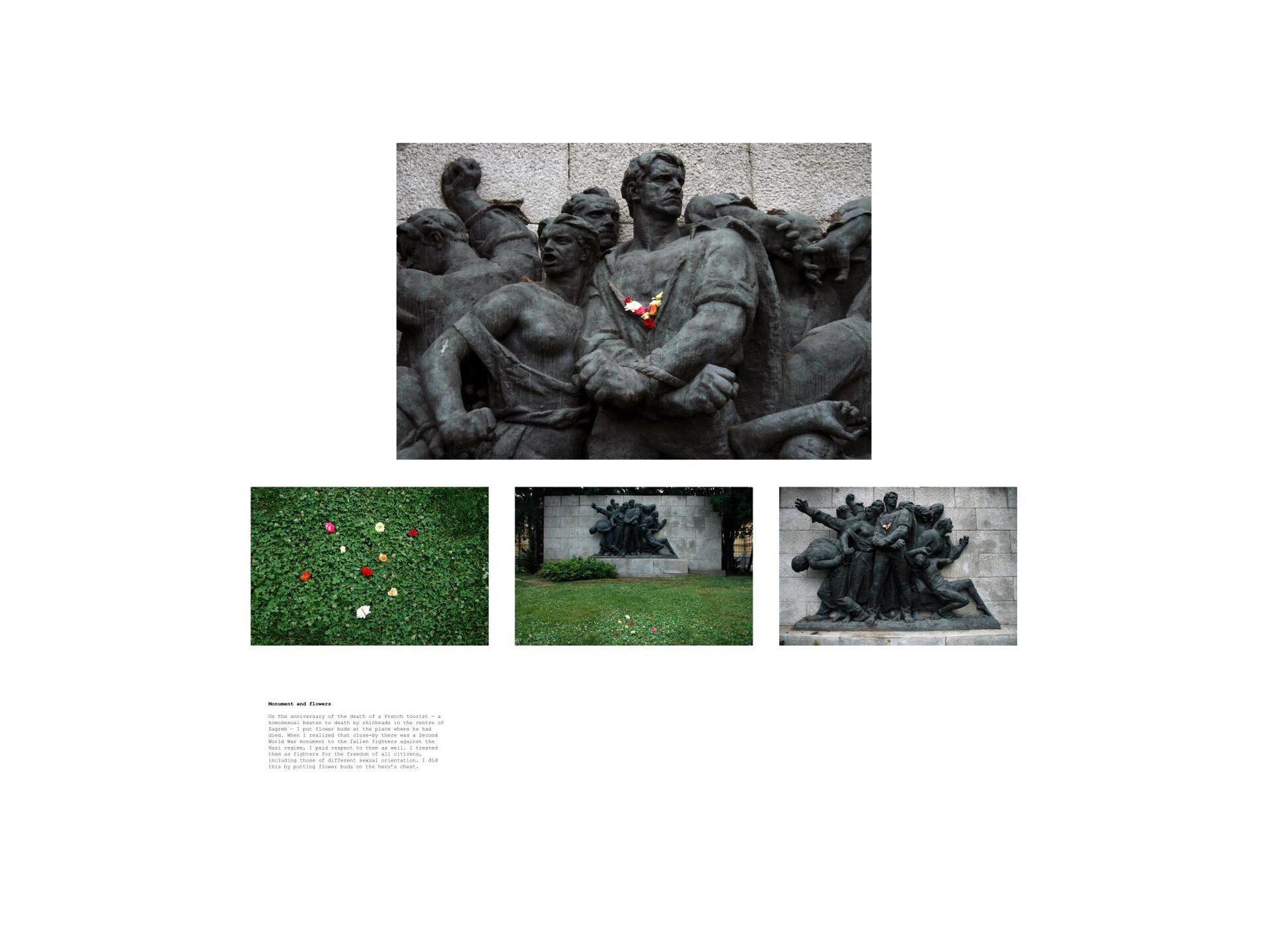 Igor Grubić, 366 Liberation Rituals, 2009, (Monument and Flowers)