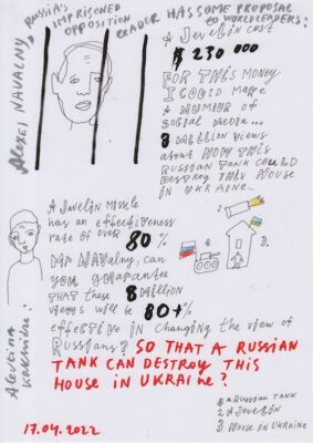 Alevtina Kakhidze, 17.04.2022 (Navalny Proposal), 29.7 x 21 cm