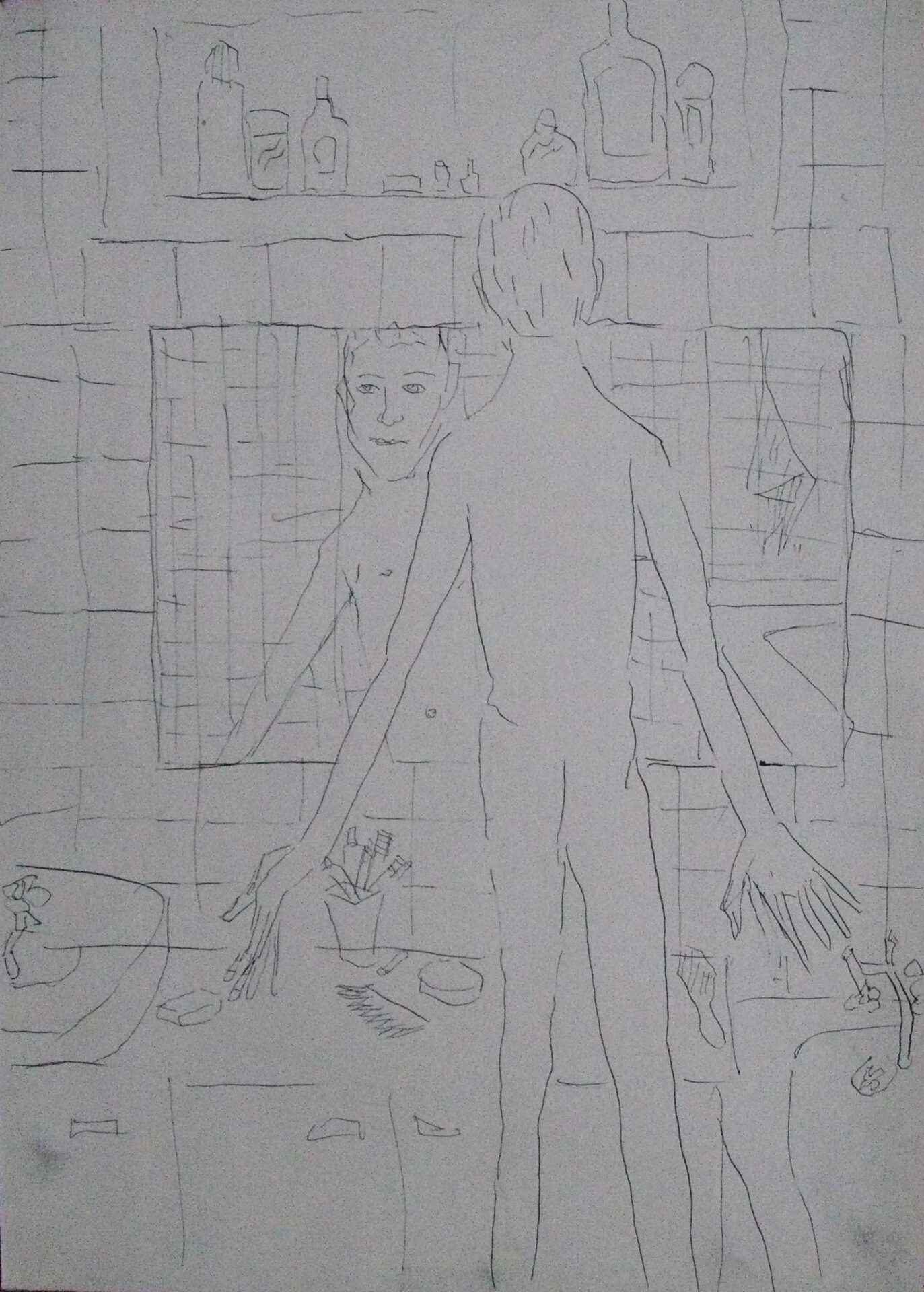 Volodymyr Kuznetsov, Self Portrait in the Bathroom, 1999