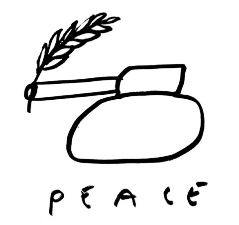 Dan Perjovschi, PEACE, 2022